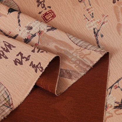 Tissu Red Cloud Yarn : Ancient Calligraphy Silken Flow, 150 cm de large