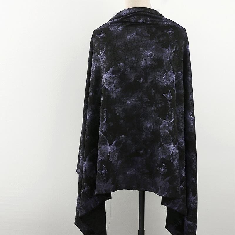 Butterfly Tea Silk Satin Fabric: 59"W Digital Print Drapery