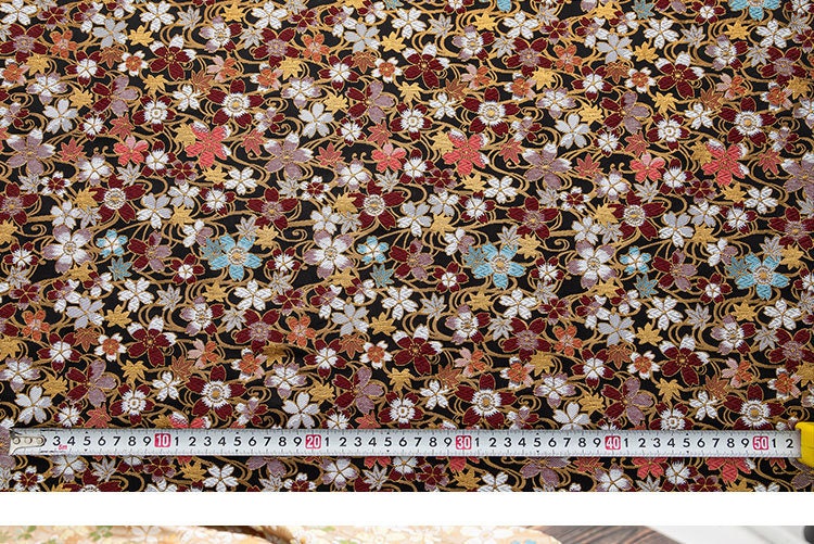 Japanese Cherry Blossom Brocade Fabric: Silk Rayon Jacquard (29.5"W)