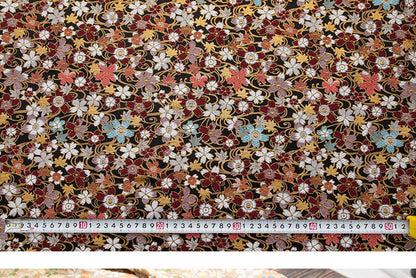 Japanese Cherry Blossom Brocade Fabric: Silk Rayon Jacquard (29.5"W)