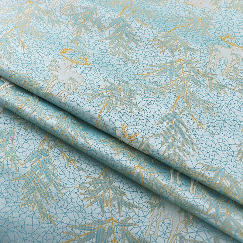 Mongolian Bada Fabric: Tibetan Caisson Pattern, 55"W Polyester