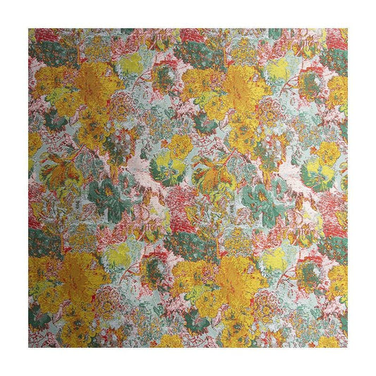 Tissu jacquard à motif de peinture à l'huile de palais : vert foncé, texture 3D, 140 cm de large