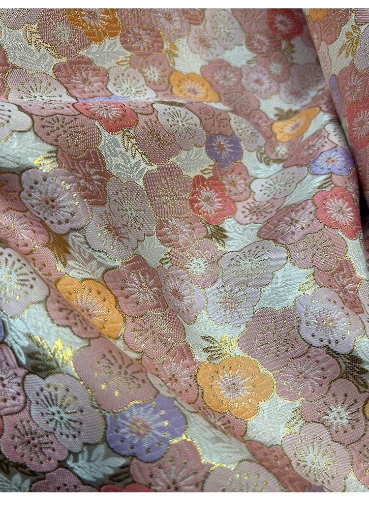 Cherry Blossom Jacquard Brocade Fabric: 59" Wide Kimono Sewing