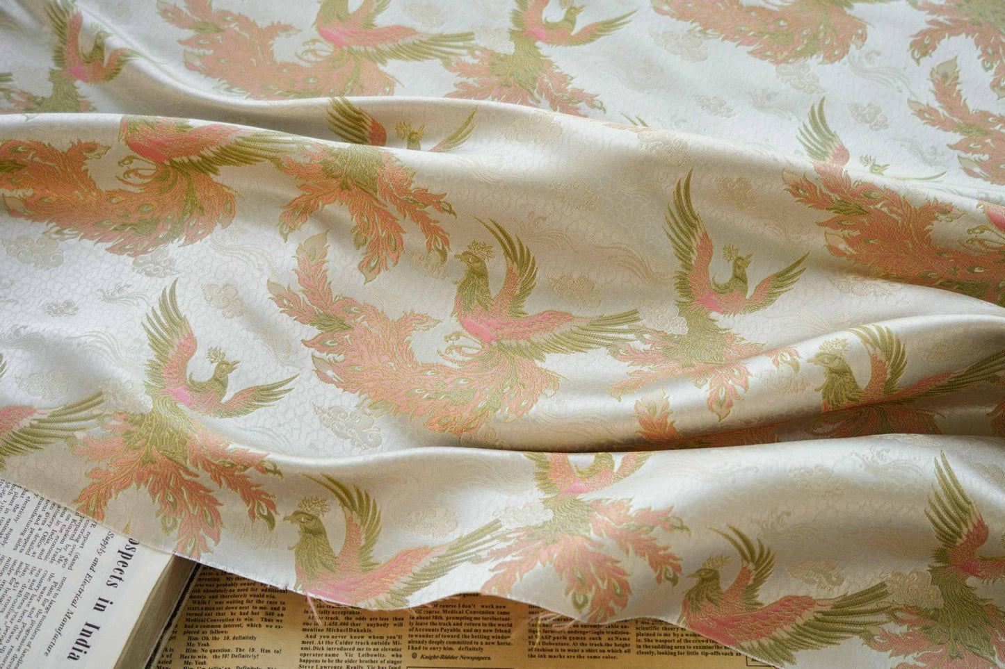 Phoenix Brocade Fabric: Chinese Song Dynasty Style, 63" Wide