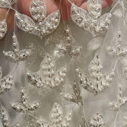 Sequin Leaf & Flower Bridal Lace Applique: Wedding Dress DIY