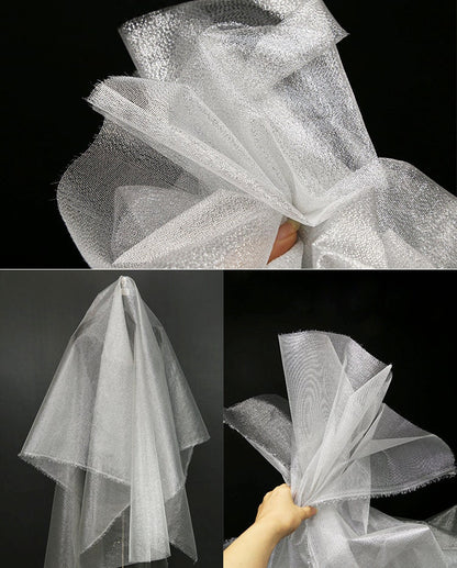 Gold & Silver Hard Mesh Fabric, Stiff Designer Fabric, DIY Doll Making