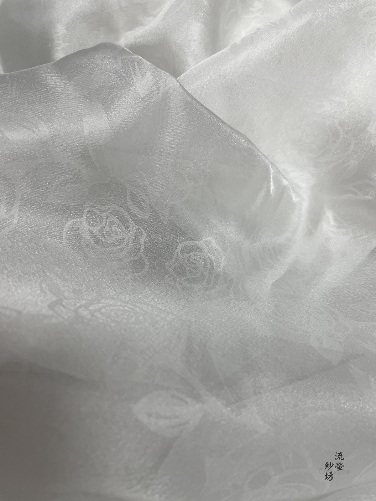 Rose Organza Fabric: Glittering Sheer Polyester, 59"W - DIY Sewing