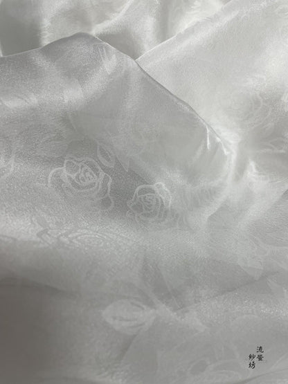 Rose Organza Fabric: Glittering Sheer Polyester, 59"W - DIY Sewing