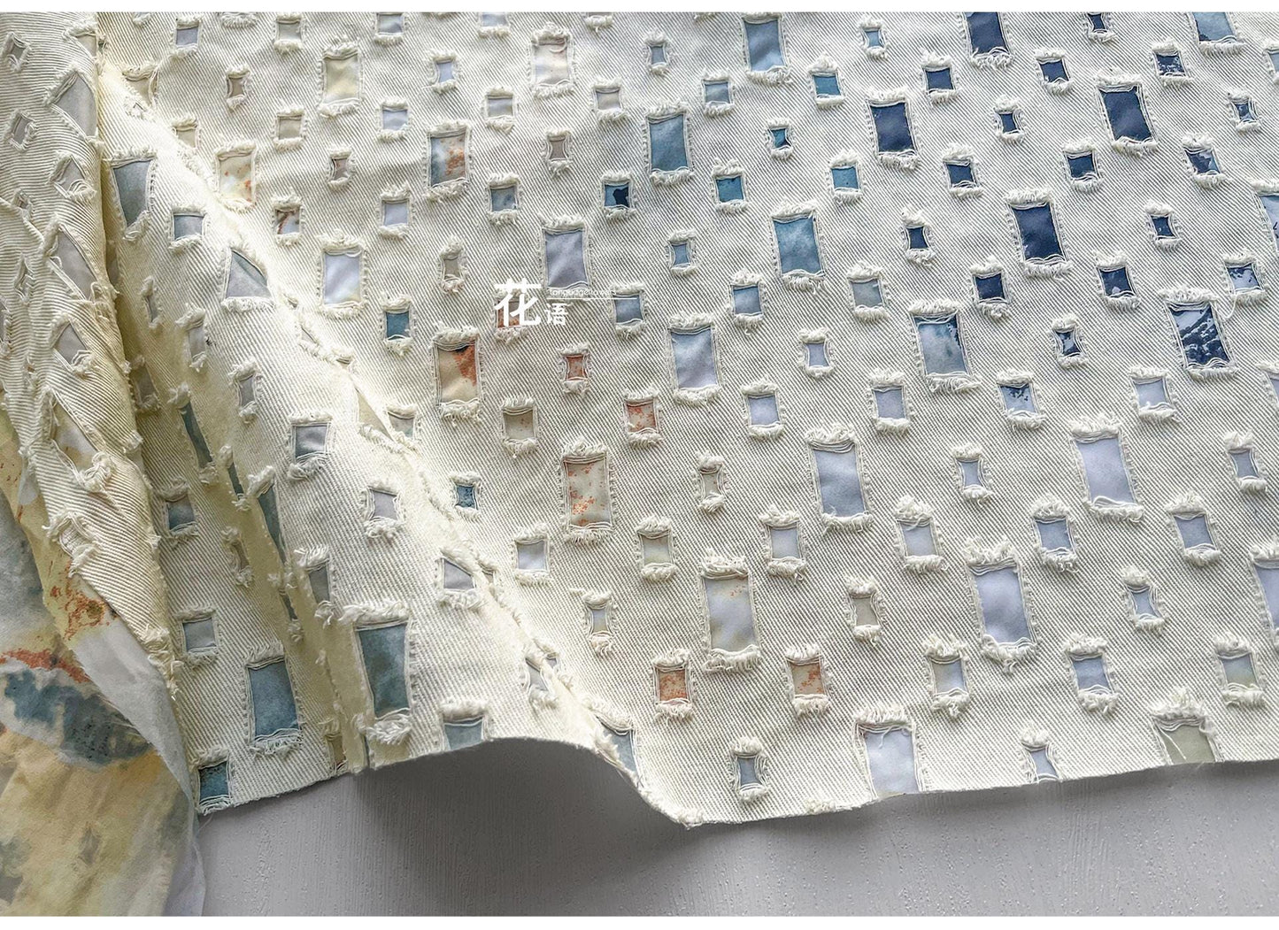 Jacquard Weave Denim Fabric: 3D Cotton for Sewing, Quilting, Upholstery, 57"Wide