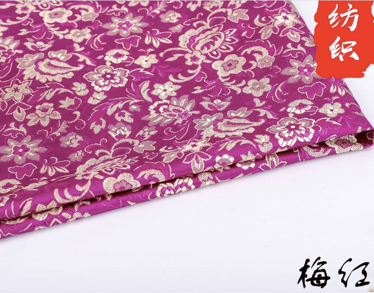 Floral Brocade Fabric: 59" Wide Rayon for Cheongsam, Qipao & Home Decor
