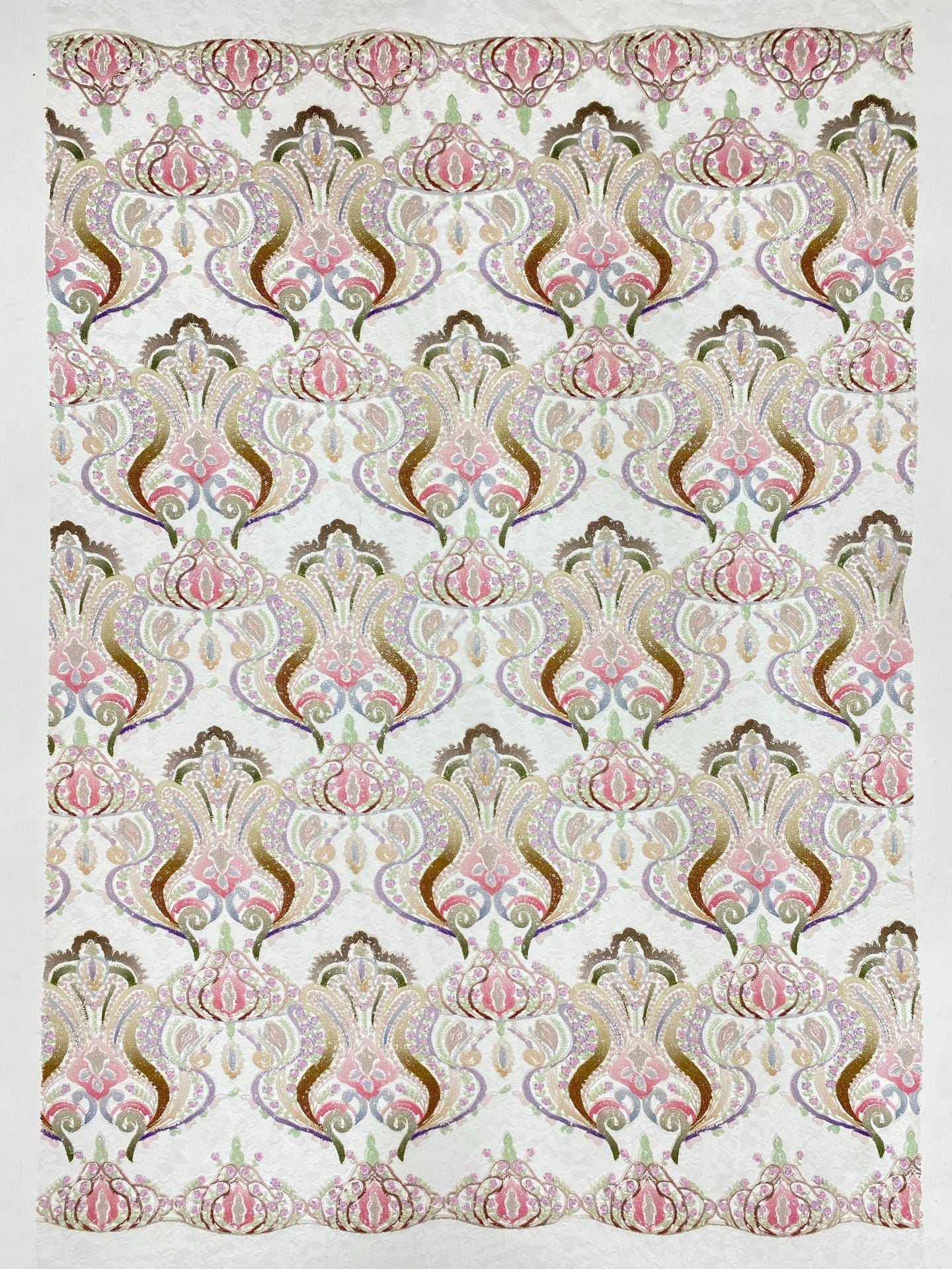 Colorful Sequin Embroidered Mesh Lace Fabric, 49"W, See-Through