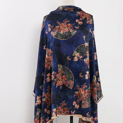 Floral Damask Satin Fabric: 59" Wide Digital Print