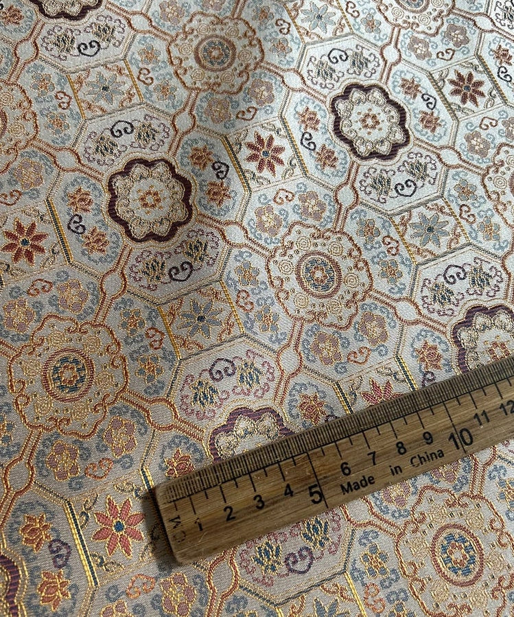 Zen Flower Brocade Fabric: 55" Wide Rayon Blend, Costume Decor