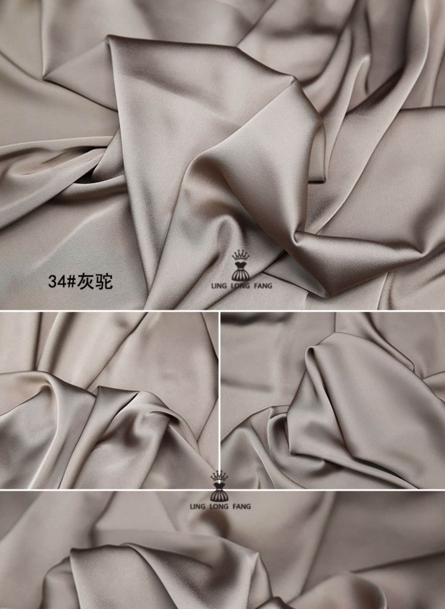 Tissu en satin de soie : couleurs unies, largeur 150 cm, tissu de luxe pour peignoir de mariage