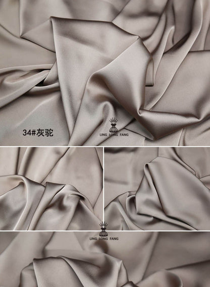 Tissu en satin de soie : couleurs unies, largeur 150 cm, tissu de luxe pour peignoir de mariage