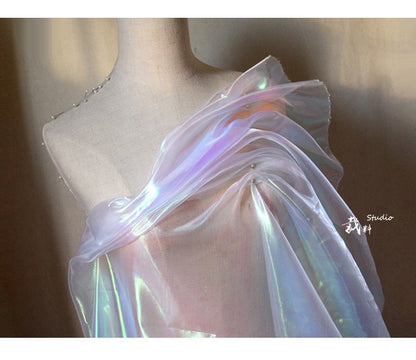 Gradient Organza Fabric, Emerald Green, Wedding Mesh, 55" Wide