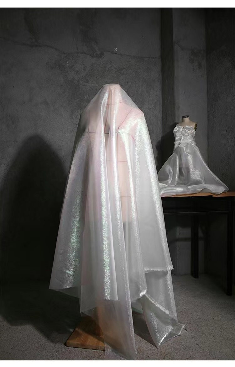 Iridescent Organza Fabric: Two-Tone Symphony Stiff Polyester, 59" Wide