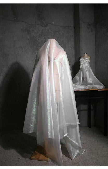 Iridescent Organza Fabric: Two-Tone Symphony Stiff Polyester, 59" Wide