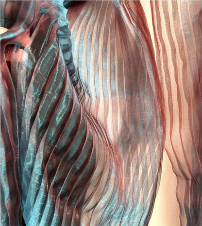 Mermaid Reflective Organza Fabric: 57"W Stiff Texture Gown Fabric