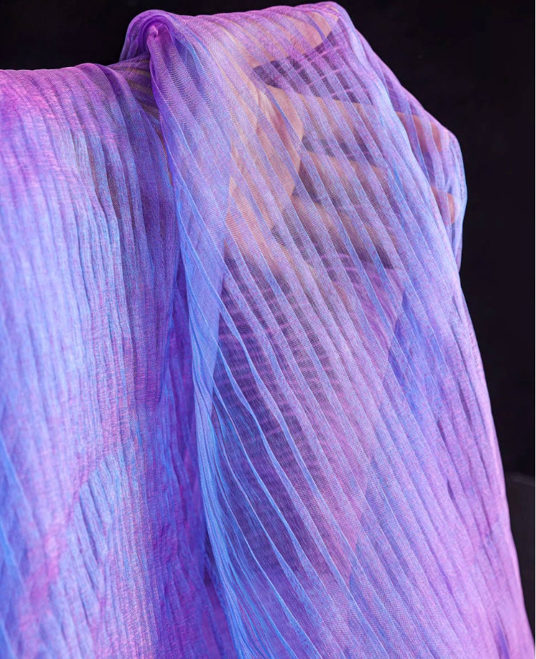 Reflective Organza Fabric: Mermaid Water Texture, 57" Wide
