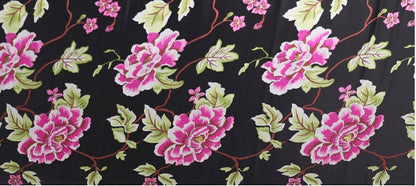 Tissu satiné jacquard pivoine : style robe tibétaine, 75 cm de large, décoration de costumes