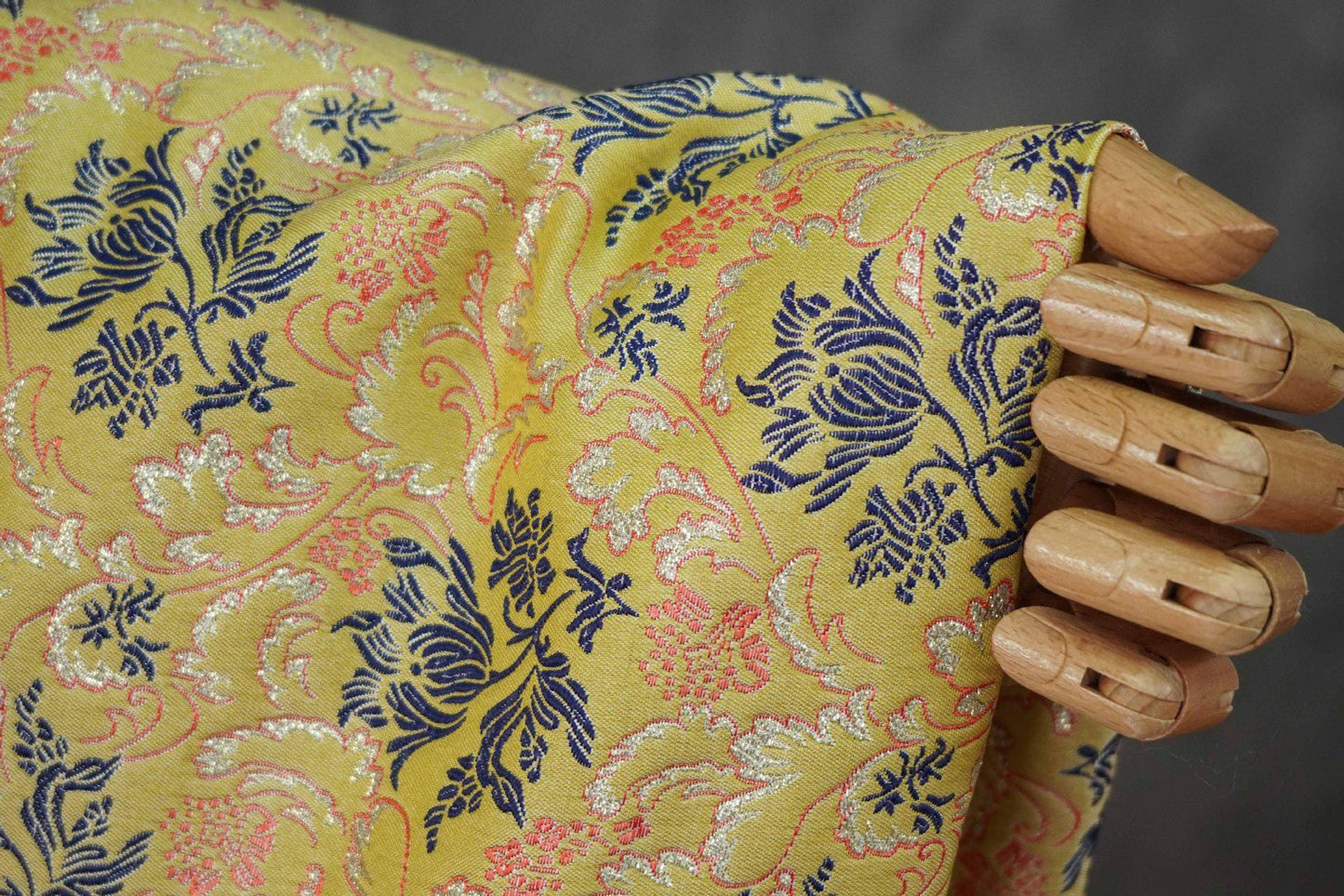 Gold Jacquard Floral Fabric: Upholstery, Costume, & DIY Sewing (By The Meter, 63"W )