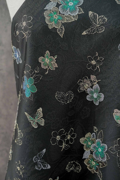 Luxury Embossed Jacquard Fabric for Dresses ��� Elegant Textured Couture Materi"W
