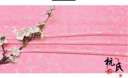 Ginkgo Biloba Silk Brocade Fabric: Cheongsam Cushion Upholstery, 29.5"W