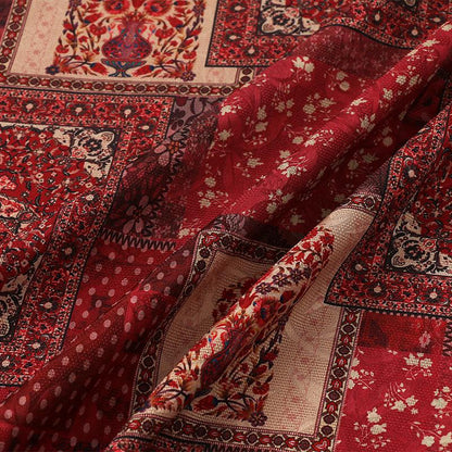 Tea Silk Satin Fabric: 59"W Digital Patch Print - Costume, Upholstery, Drapery