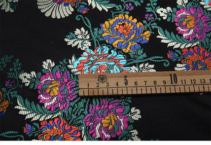 Floral Silk Brocade Fabric: 29.5" Wide, Upholstery & Sewing - By The Meter