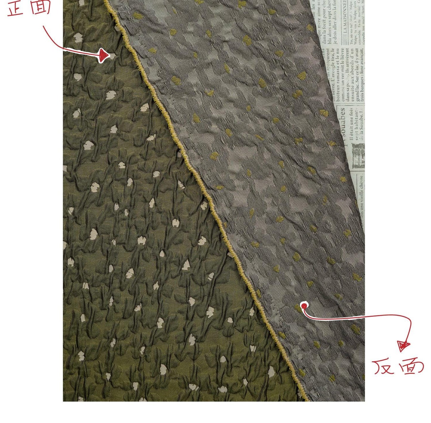 Tissu brocart jacquard floral vintage en relief 3D - 140 cm de large