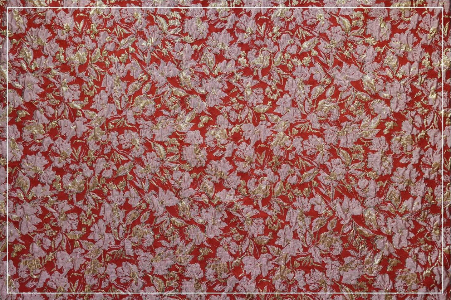 Embossed Floral Jacquard Fabric ��� Gold & Silver Threa" Wide