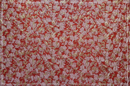 Embossed Floral Jacquard Fabric ��� Gold & Silver Threa" Wide