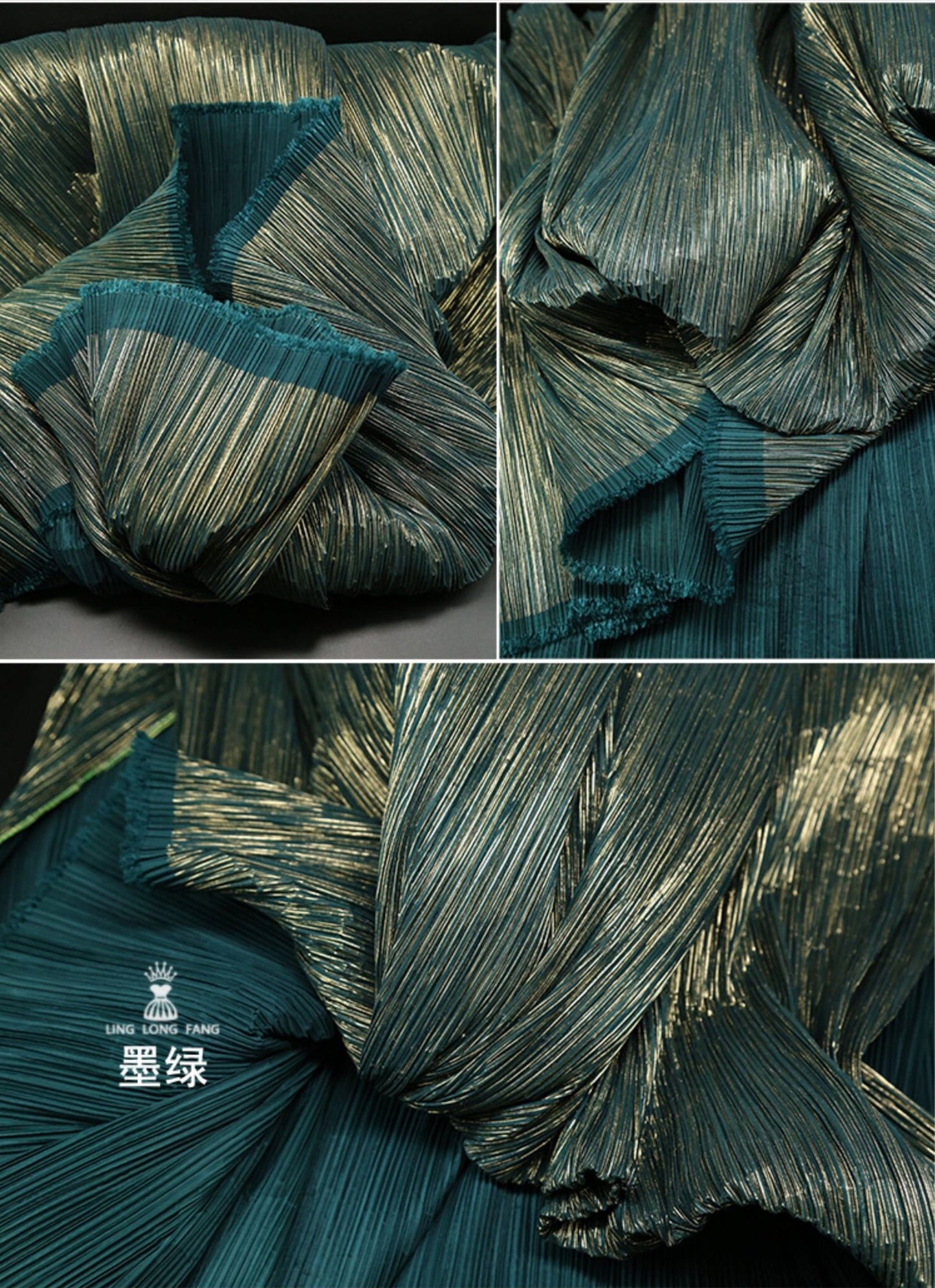 Pleated Crepe Fabric: 59"W Shiny Polyester for DIY Decor & Costume