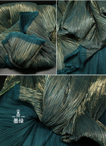 Pleated Crepe Fabric: 59"W Shiny Polyester for DIY Decor & Costume