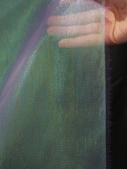 Iridescent Organza Fabric: Two-Tone Symphony Stiff Polyester, 59" Wide