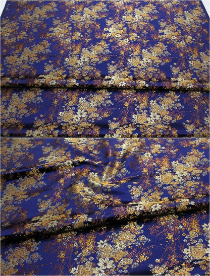 Floral Chinese Brocade Fabric: Silk Rayon Blend, Sewing Quilting Fabric