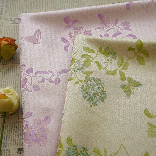 Floral Jacquard Fabric with Gold Thread: 65" Wide, Upholstery & Sewing