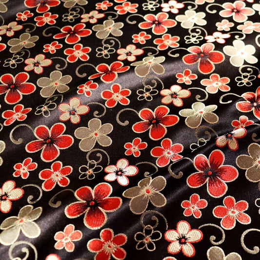 Floral Silk Brocade Fabric: 29.5"W Upholstery, Costume, Decor - Poppylollipop