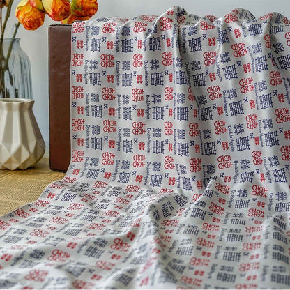 Double Happiness Jacquard Fabric: Traditional Chinese Symbol Polyester - Poppylollipop