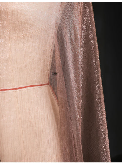 Bean Paste Chiffon Fabric: 57"W Sheer Art Retro Polyester Material