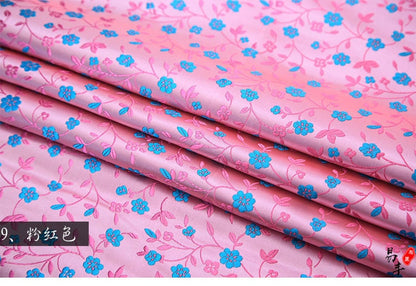 Floral Silk Brocade Fabric: Delicate Tangled Flowers, 45"W