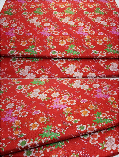 Tissu brocart jacquard à fleurs de cerisier : mélange de soie et de rayonne japonaises