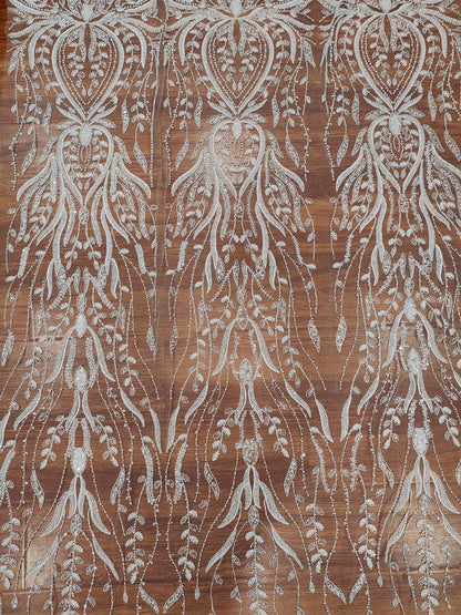 Beaded Sequin Lace Fabric: Bridal Wedding Veil, Doll Making, DIY