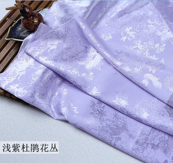 Jacquard Satin Fabric: 59" Rhododendron Antique Cosplay Costume Material