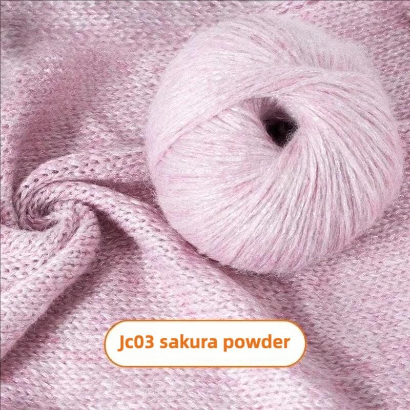 Rainbow Mohair Silk Yarn: Glitter Lace Knitting Wool (50g/100m)