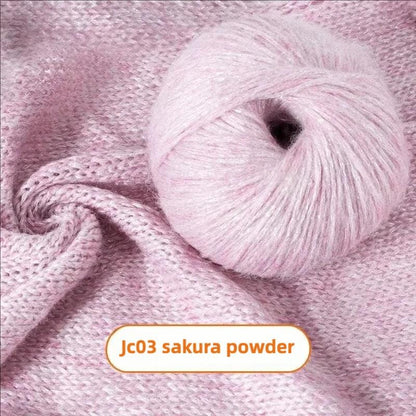 Rainbow Mohair Silk Yarn: Glitter Lace Knitting Wool (50g/100m)