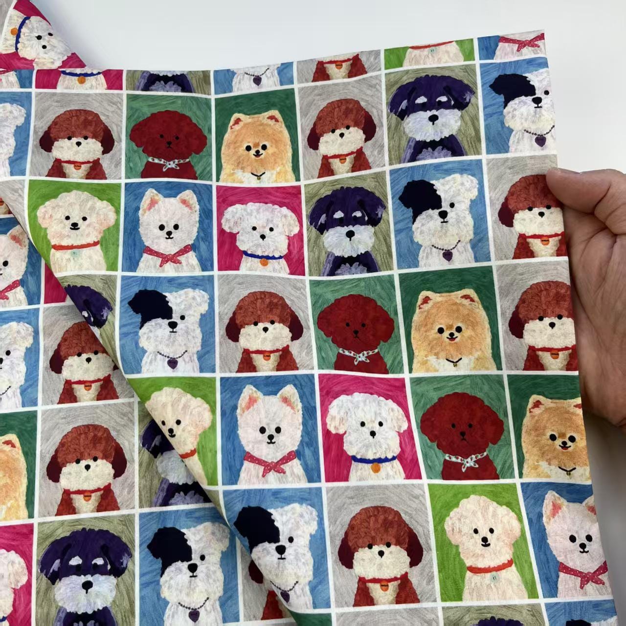 Dog Print Cotton Fabric: Sewing, Quilting, Costume - 58"W