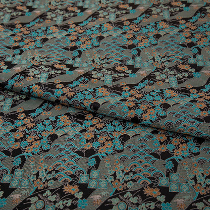 Tissu brocart de soie à motif floral : 57 po de largeur, pour ameublement de cheongsam