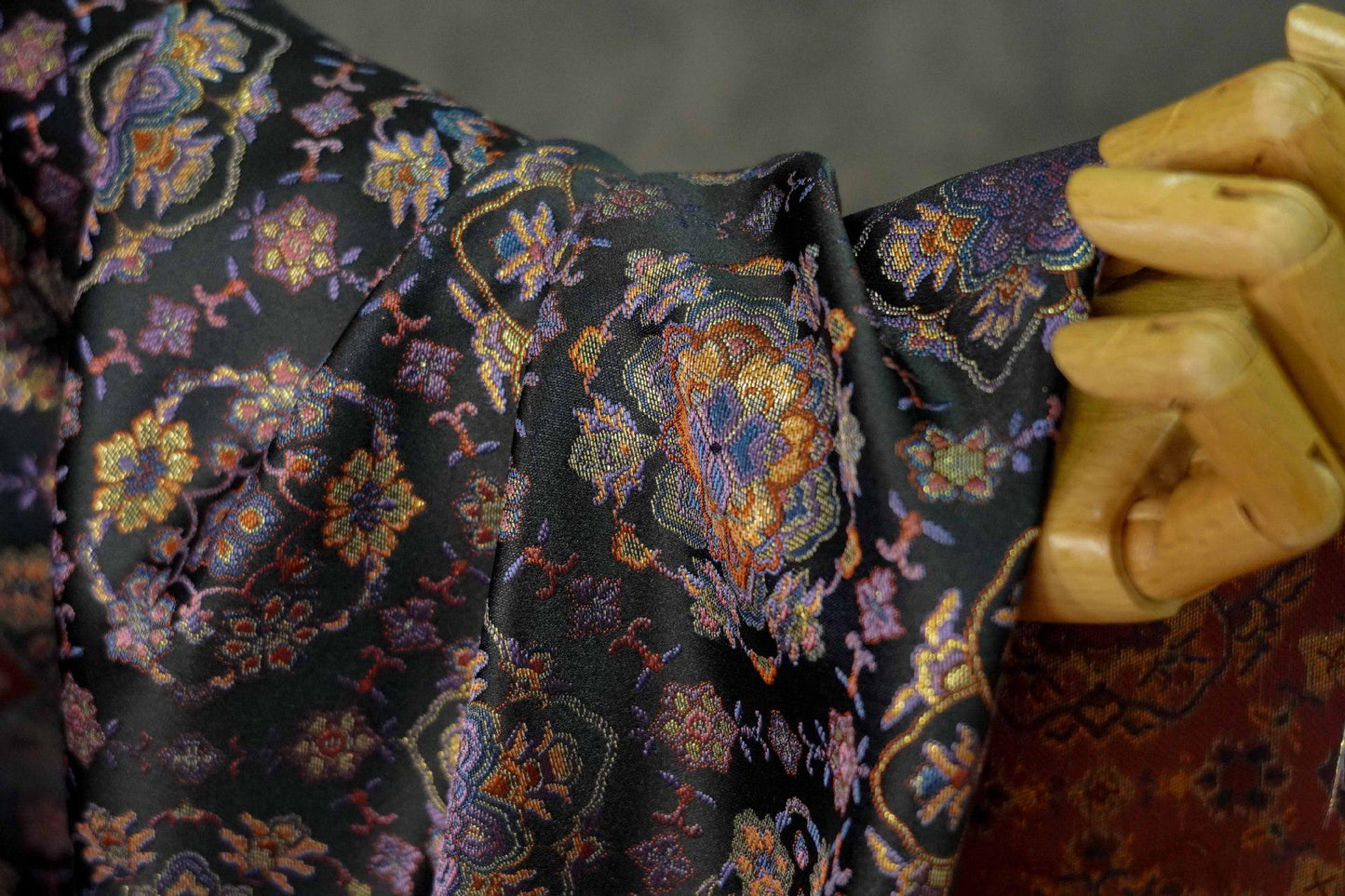 Mongolian Bada Pattern Fabric: Tibetan Style Upholstery, Costume, Decor (59"W, By The Meter)